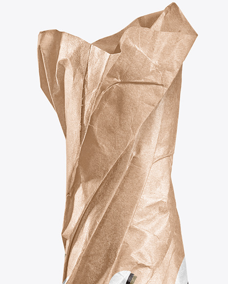 Beer Bottle in Kraft Paper Wrap PSD #2