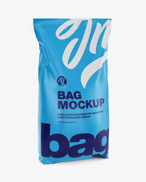 Plastic Bag 3D Mockup - Halfside View