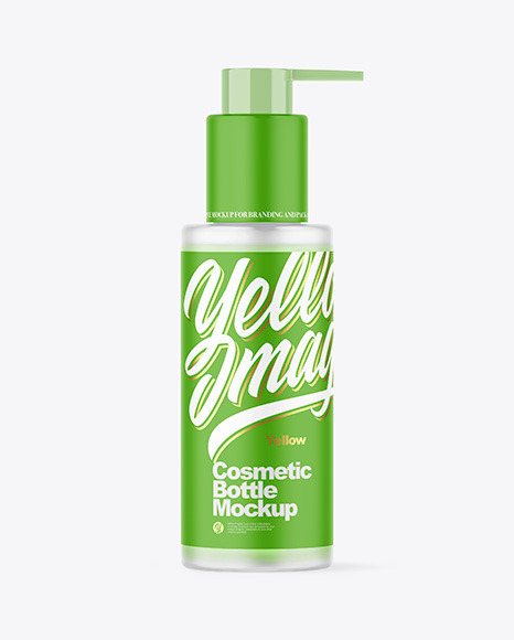 Frosted Cosmetic Bottle with Pump Mockup