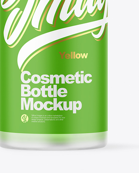 Frosted Cosmetic Bottle with Pump Mockup PSD #6