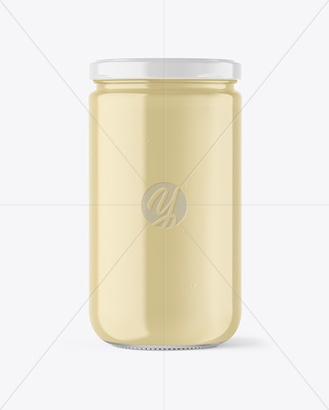 Clear Glass Jar with Creamed Honey Mockup PSD #3