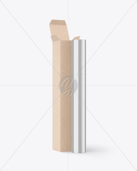 Metallic Lipstick Pencil w  Kraft Paper Box Mockup PSD #1