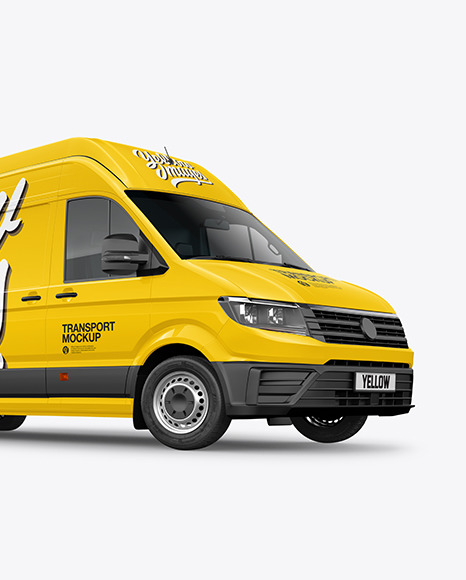 Panel Van Mockup - Half Side View