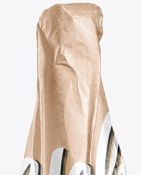 Beer Bottle Wrapped in Kraft Papper PSD #2