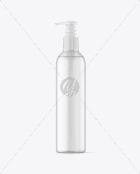 Frosted Cosmetic Bottle with Pump Mockup PSD #1