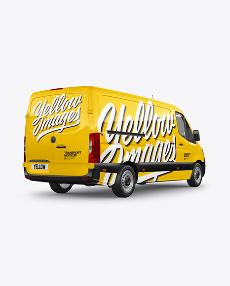Panel Van Mockup - Back Half Side View