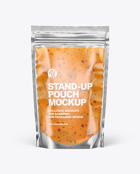 Clear Plastic Pouch w  Chipotle Sauce Mockup PSD #2