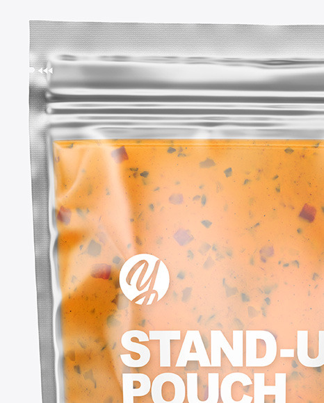 Clear Plastic Pouch w  Chipotle Sauce Mockup PSD #6