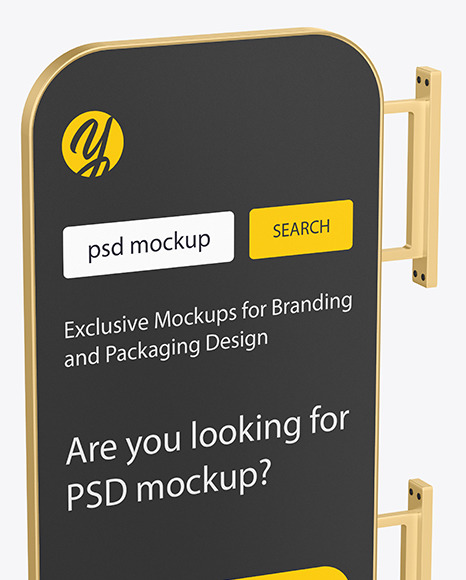 Metallic Signboard Mockup PSD #2