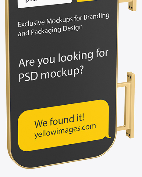 Metallic Signboard Mockup PSD #1