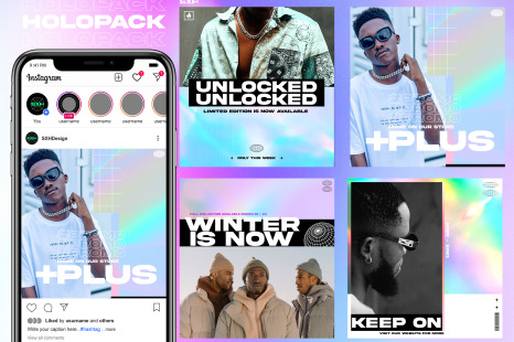 Modern Holo Vol.1 Instagram Post Kit