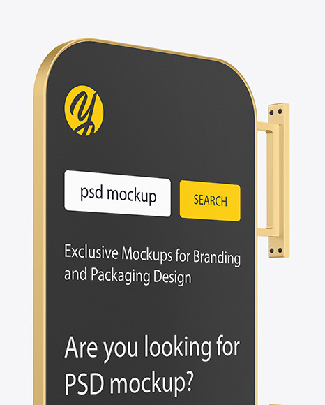 Metallic Signboard Mockup PSD #2