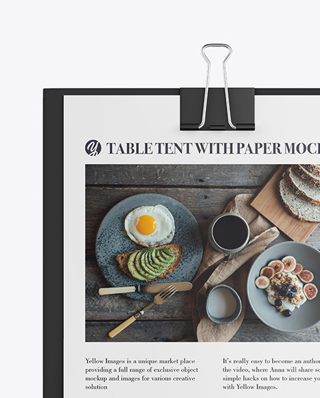 Table Tent With Binder Mockup PSD #2