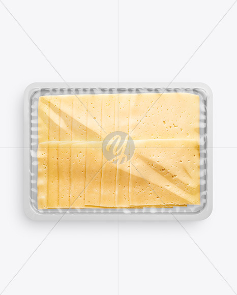 Plastic Tray With Glossy Film   Sliced Tilsiter Cheese Mockup PSD #3