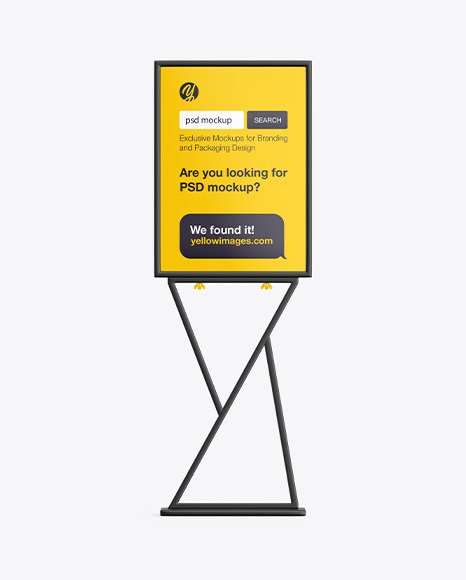 Pedestal Poster Stand Mockup PSD #4