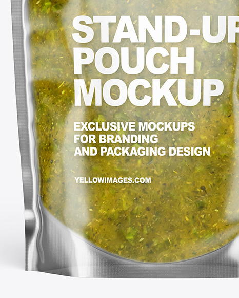 Clear Plastic Pouch w  Spicy Herbs Sauce Mockup PSD #5