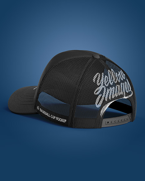 Baseball Cap Mockup   Back Half Side View PSD #7
