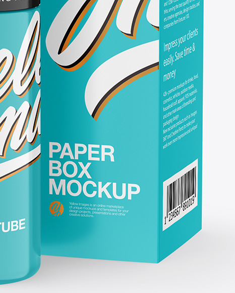 Glossy Cosmetic Bottle with Paper Box Mockup PSD #6