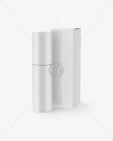 Matte Cosmetic Bottle with Paper Box Mockup PSD #1