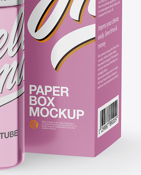 Metallic Cosmetic Bottle with Paper Box Mockup PSD #6