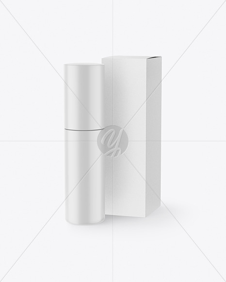 Matte Cosmetic Bottle with Kraft Paper Box Mockup PSD #3