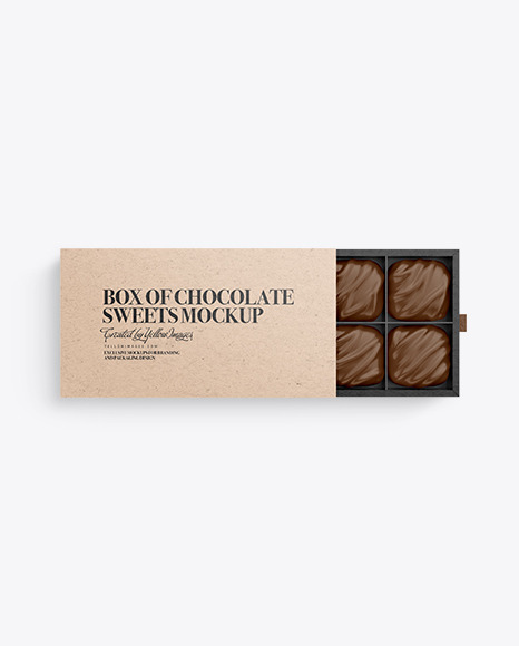 Kraft Paper Box of Chocolate Sweets Mockup PSD #2