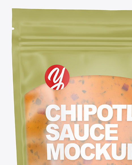 Frosted Plastic Pouch w  Chipotle Sauce Mockup PSD #1