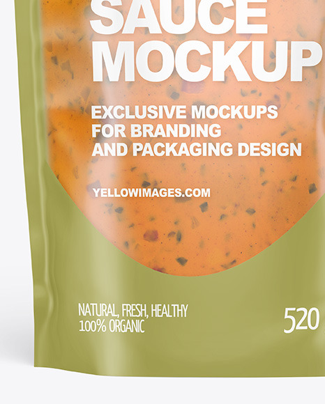Frosted Plastic Pouch w  Chipotle Sauce Mockup PSD #7