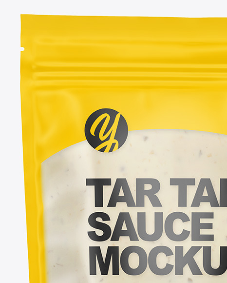 Frosted Plastic Pouch w  Tar Tar Sauce Mockup PSD #1