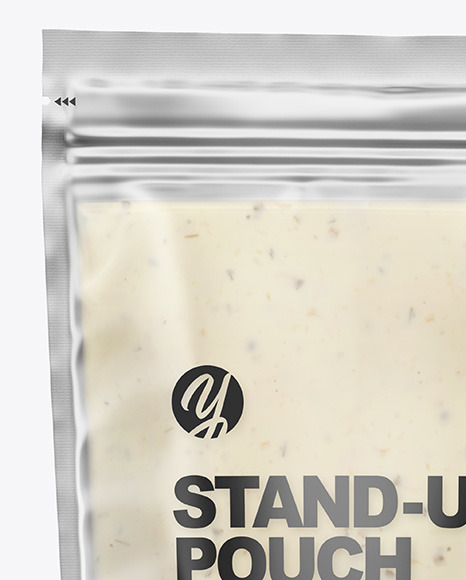 Frosted Plastic Pouch w  Tar Tar Sauce Mockup PSD #6