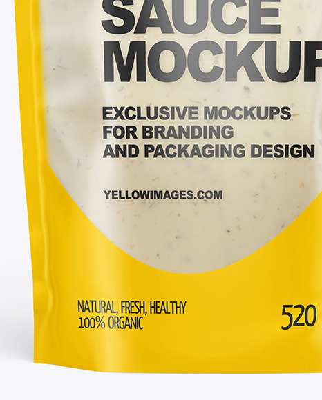 Frosted Plastic Pouch w  Tar Tar Sauce Mockup PSD #7