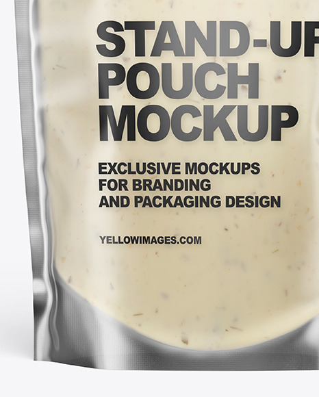 Frosted Plastic Pouch w  Tar Tar Sauce Mockup PSD #5