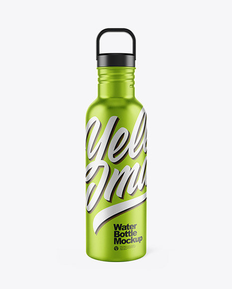 Metallic Water Bottle Mockup