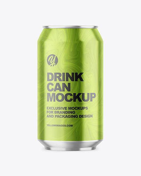 330ml Glossy Metallic Drink Can Mockup