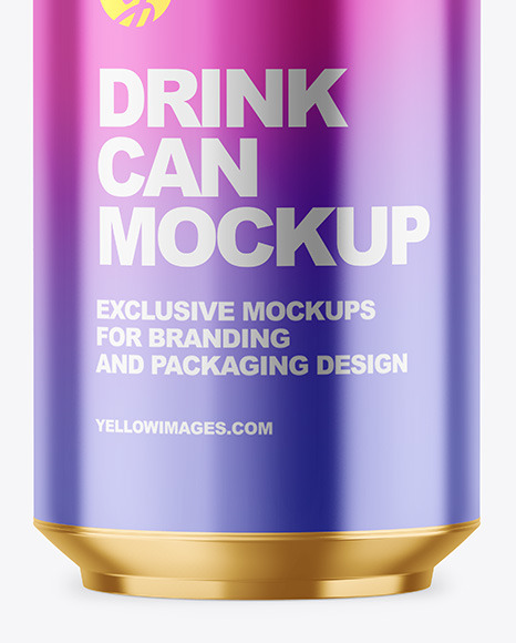 330ml Glossy Metallic Drink Can Mockup PSD #6