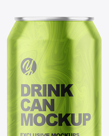 330ml Glossy Metallic Drink Can Mockup PSD #7