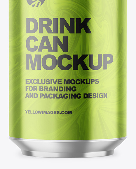 330ml Glossy Metallic Drink Can Mockup PSD #5