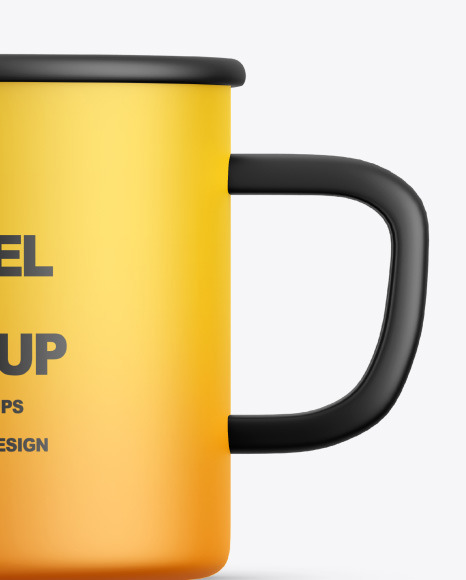 Matte Enamel Cup Mockup PSD #1