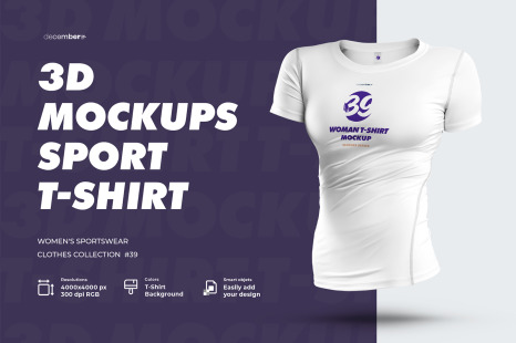4 Sports 3D Mockup T-Shirt
