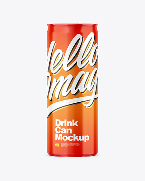 250ml Glossy Drink Can Mockup PSD #2
