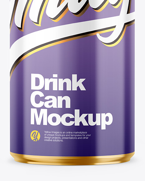 250ml Glossy Drink Can Mockup PSD #6