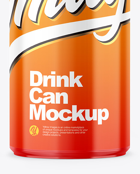 250ml Glossy Drink Can Mockup PSD #5