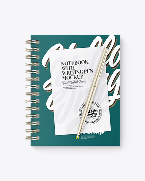 Notebook With Writing Pen Mockup PSD #2