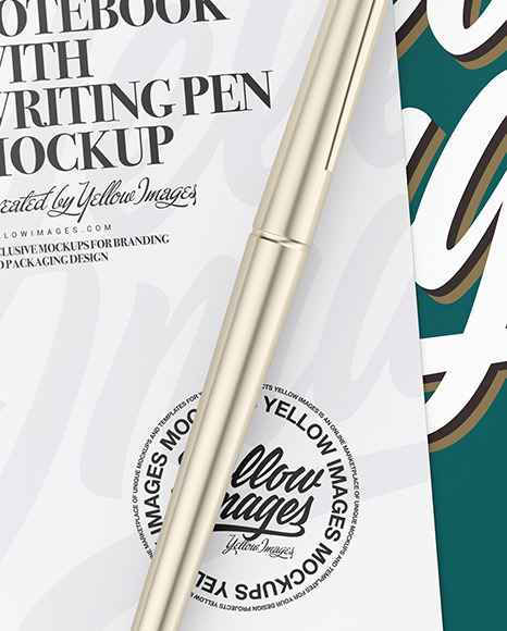 Notebook With Writing Pen Mockup PSD #4