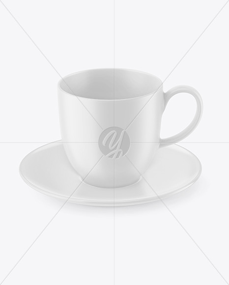 Matte Coffee Cup w  Plate Mockup PSD #3
