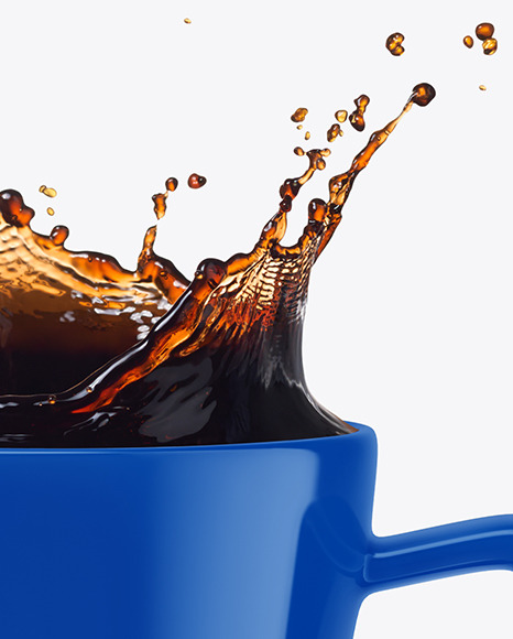 Glossy Mug w  Coffee Splash Mockup PSD #2