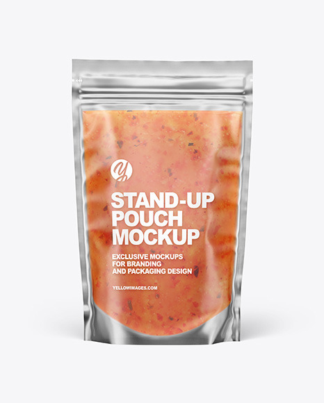 Frosted Plastic Pouch w  Sweet Chili Thai Sauce Mockup PSD #2