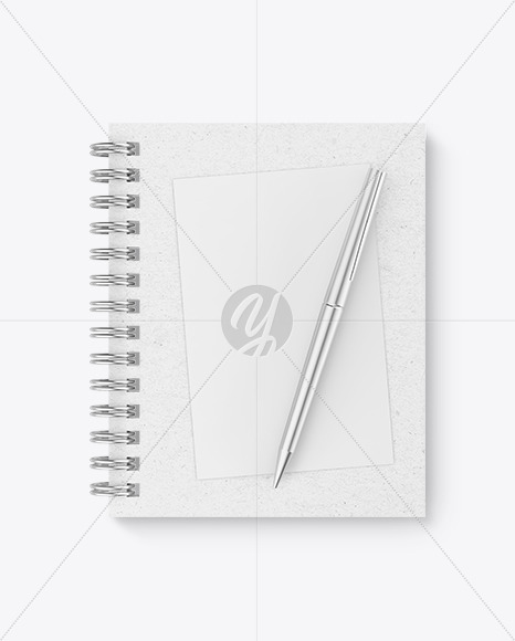 Kraft Paper Notebook with Writing Pen Mockup PSD #3