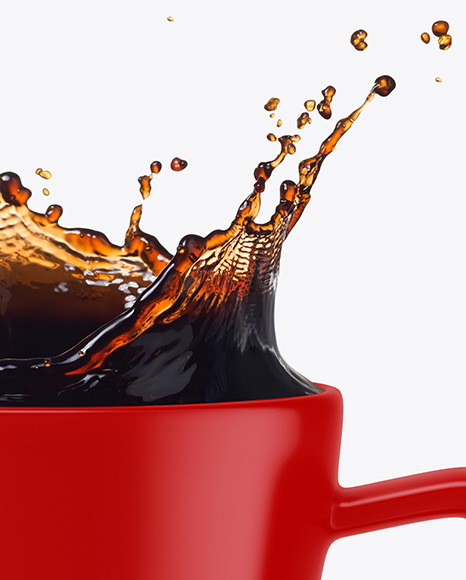 Matte Mug w  Coffee Splash Mockup PSD #2