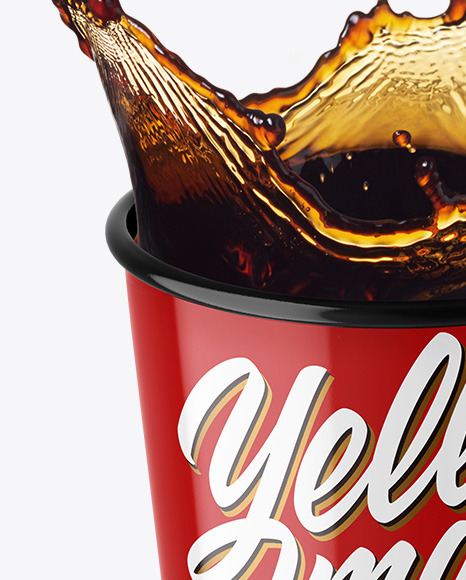 Glossy Paper Coffee Cup w  Splash Mockup PSD #2